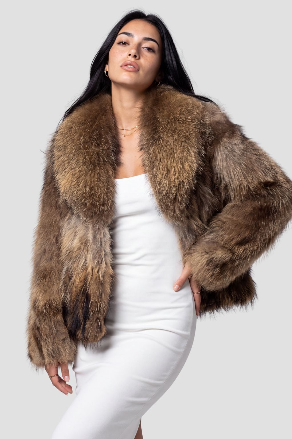Veste fourrure femme renard marron Héritage fourrure