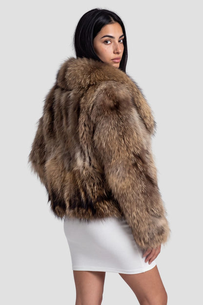 Veste fourrure femme renard marron Héritage fourrure