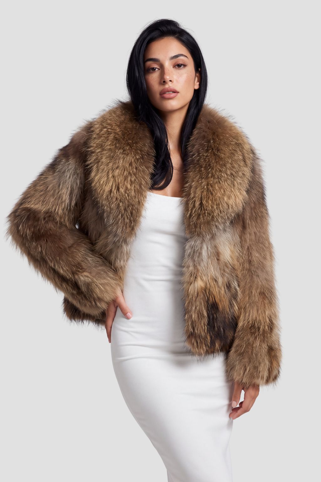 Veste fourrure femme renard marron Héritage fourrure