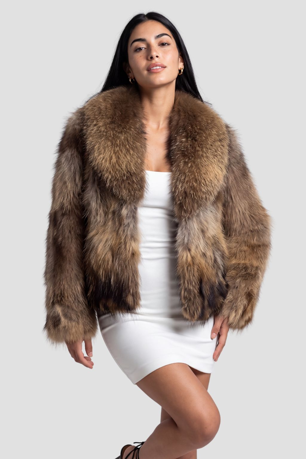 Veste fourrure femme renard marron Héritage fourrure