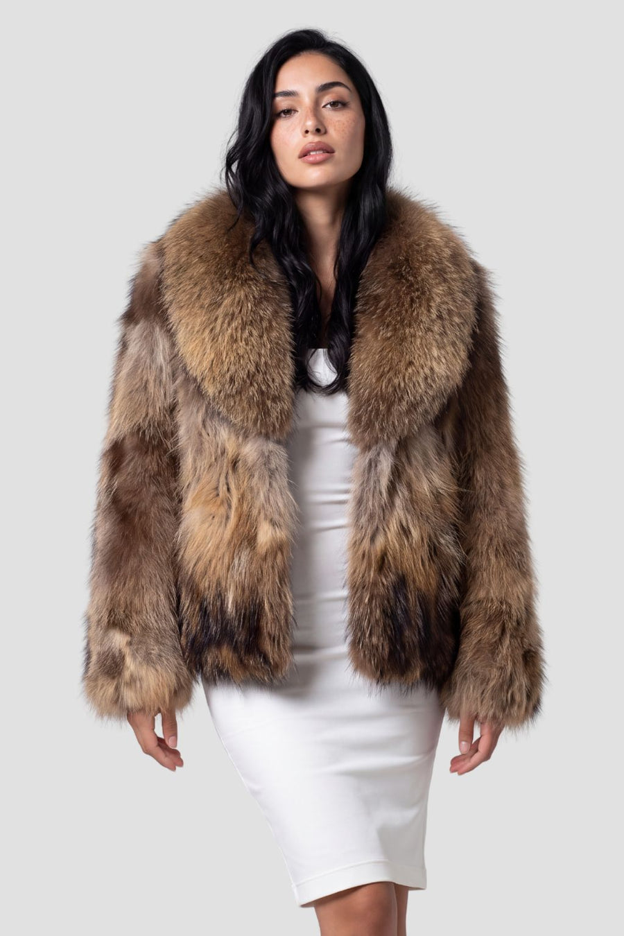 Veste fourrure femme renard marron Héritage fourrure