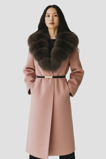 Veste fourrure femme rose Héritage fourrure