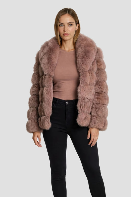 Veste fourrure femme rose Héritage fourrure