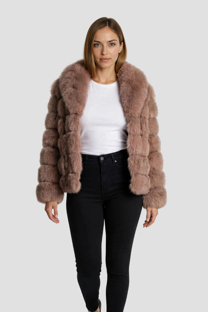 Veste fourrure femme rose Héritage fourrure