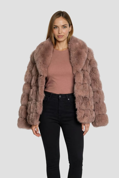 Veste fourrure femme rose Héritage fourrure