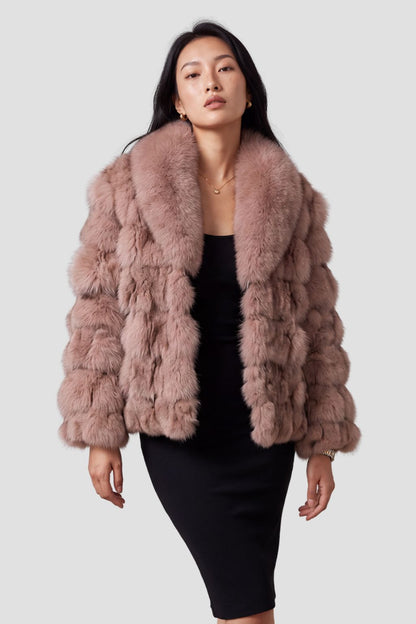 Veste fourrure femme rose Héritage fourrure