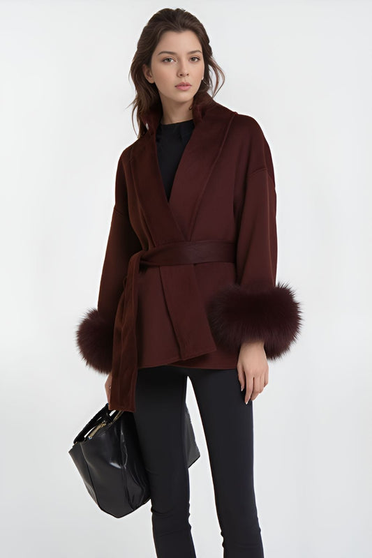 Veste fourrure femme rouge Héritage fourrure
