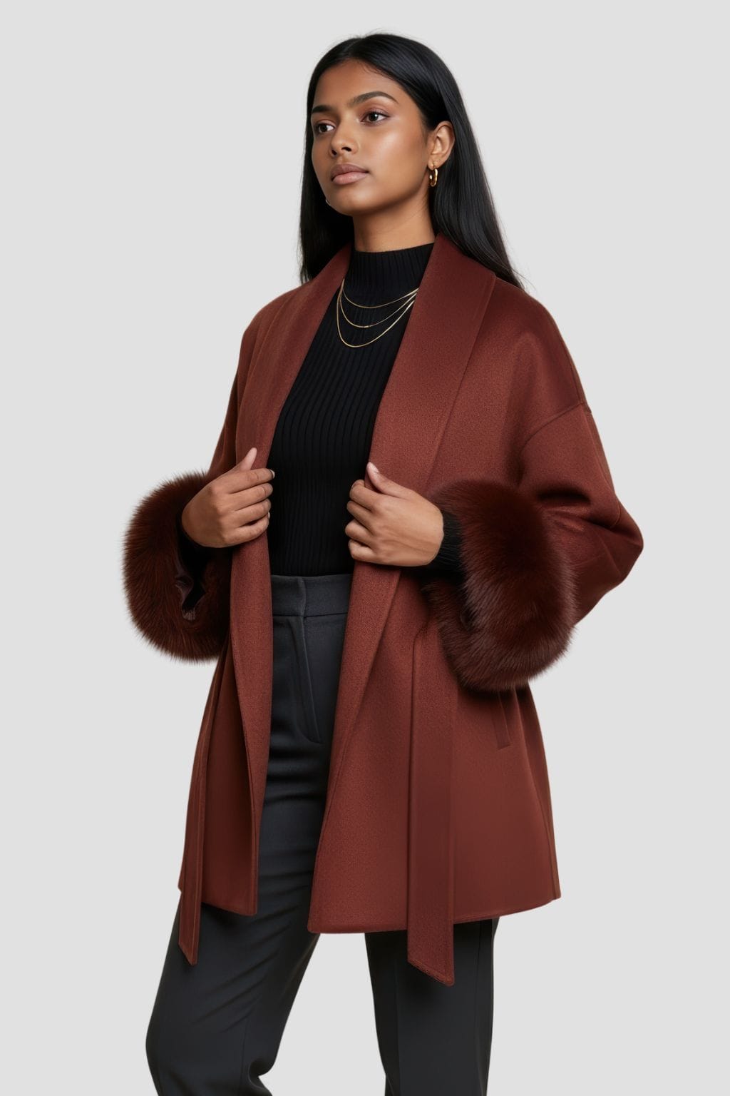 Veste fourrure femme rouge Héritage fourrure