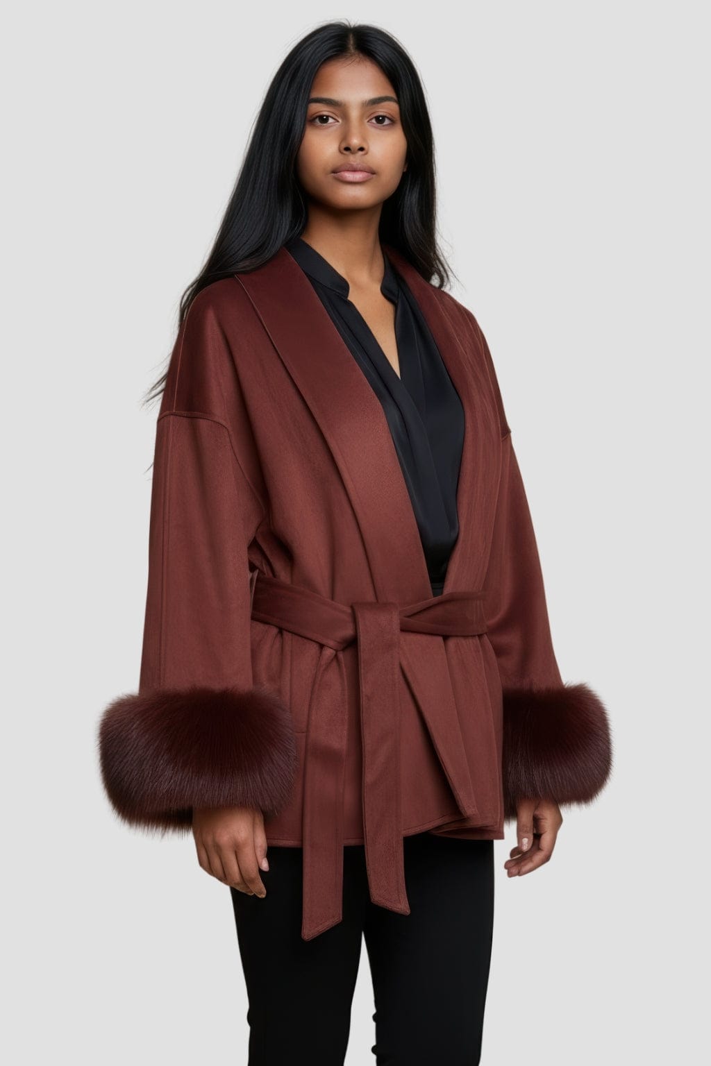 Veste fourrure femme rouge Héritage fourrure