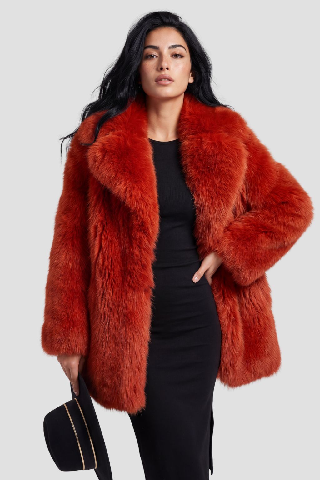 Veste fourrure femme rouge Héritage fourrure