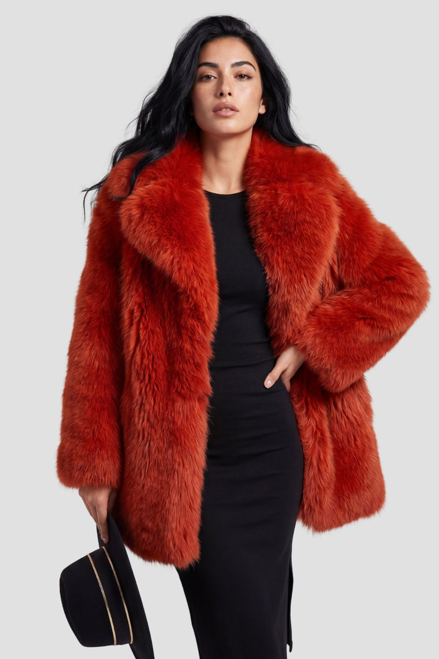 Veste fourrure femme rouge Héritage fourrure