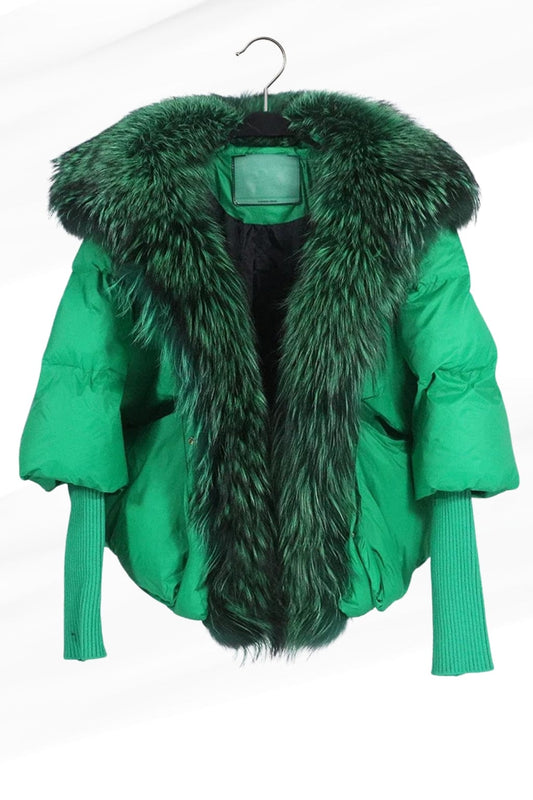 Veste fourrure femme verte Héritage fourrure
