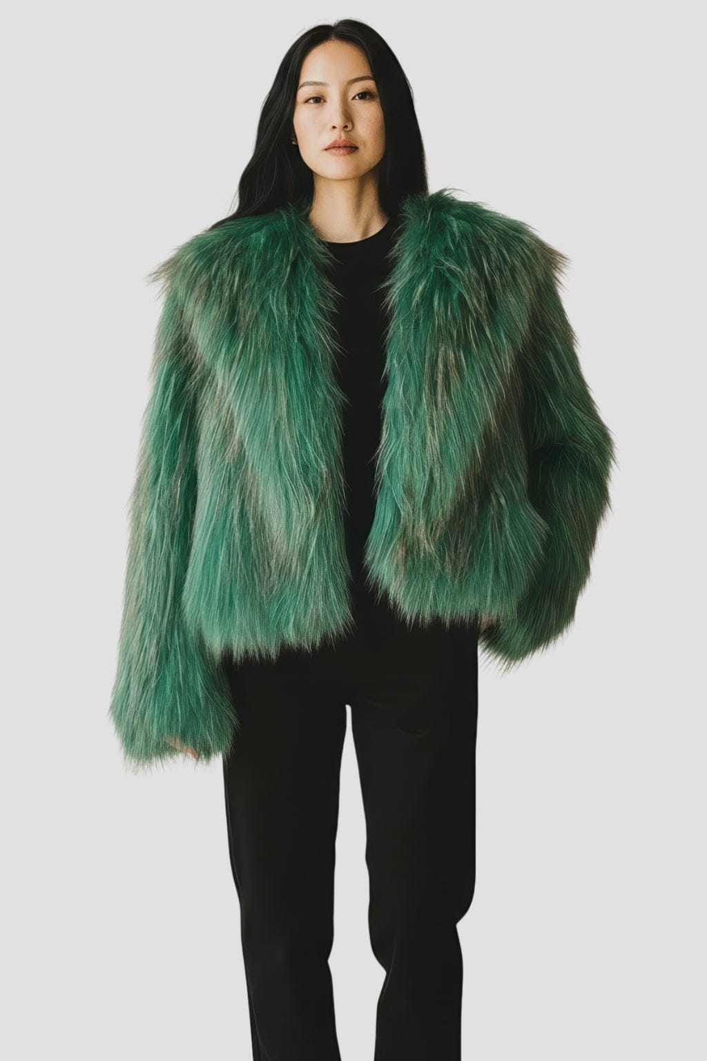 Veste fourrure femme verte Héritage fourrure