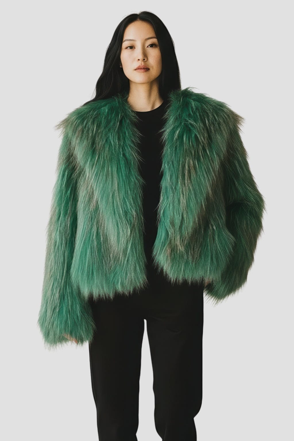 Veste fourrure femme verte Héritage fourrure