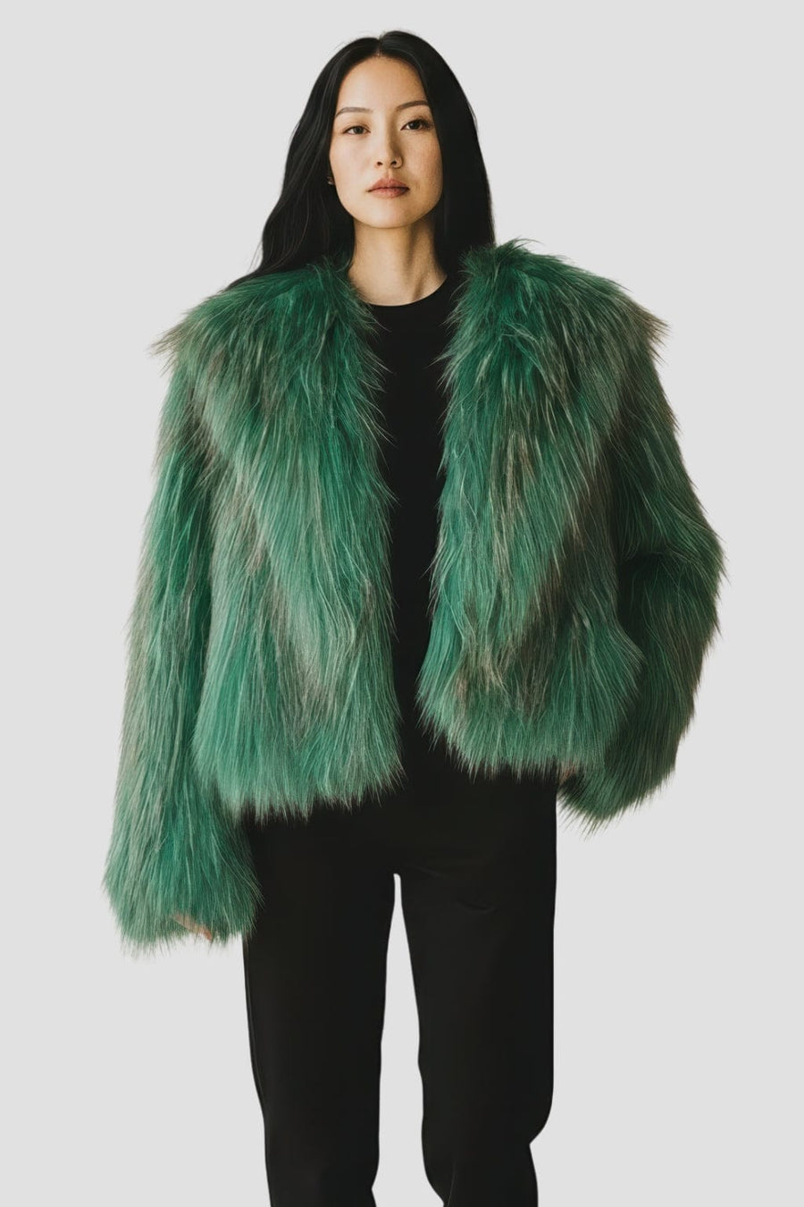 Veste fourrure femme verte Héritage fourrure