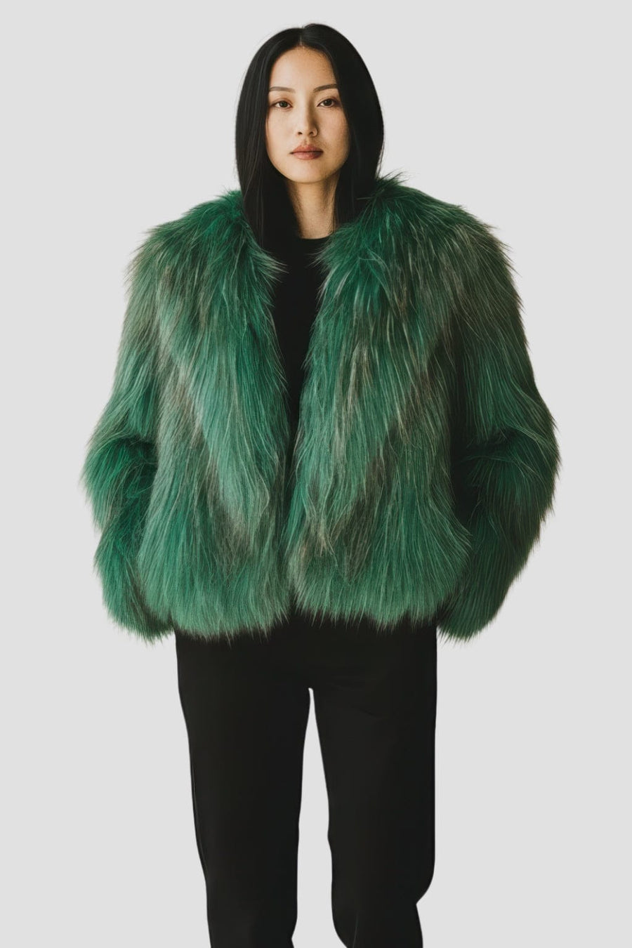 Veste fourrure femme verte Héritage fourrure