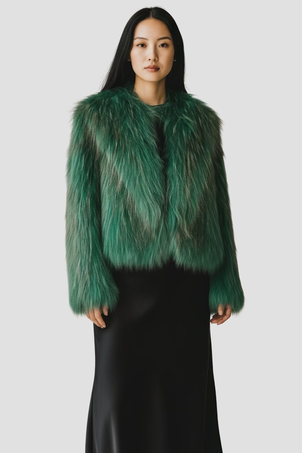 Veste fourrure femme verte Héritage fourrure