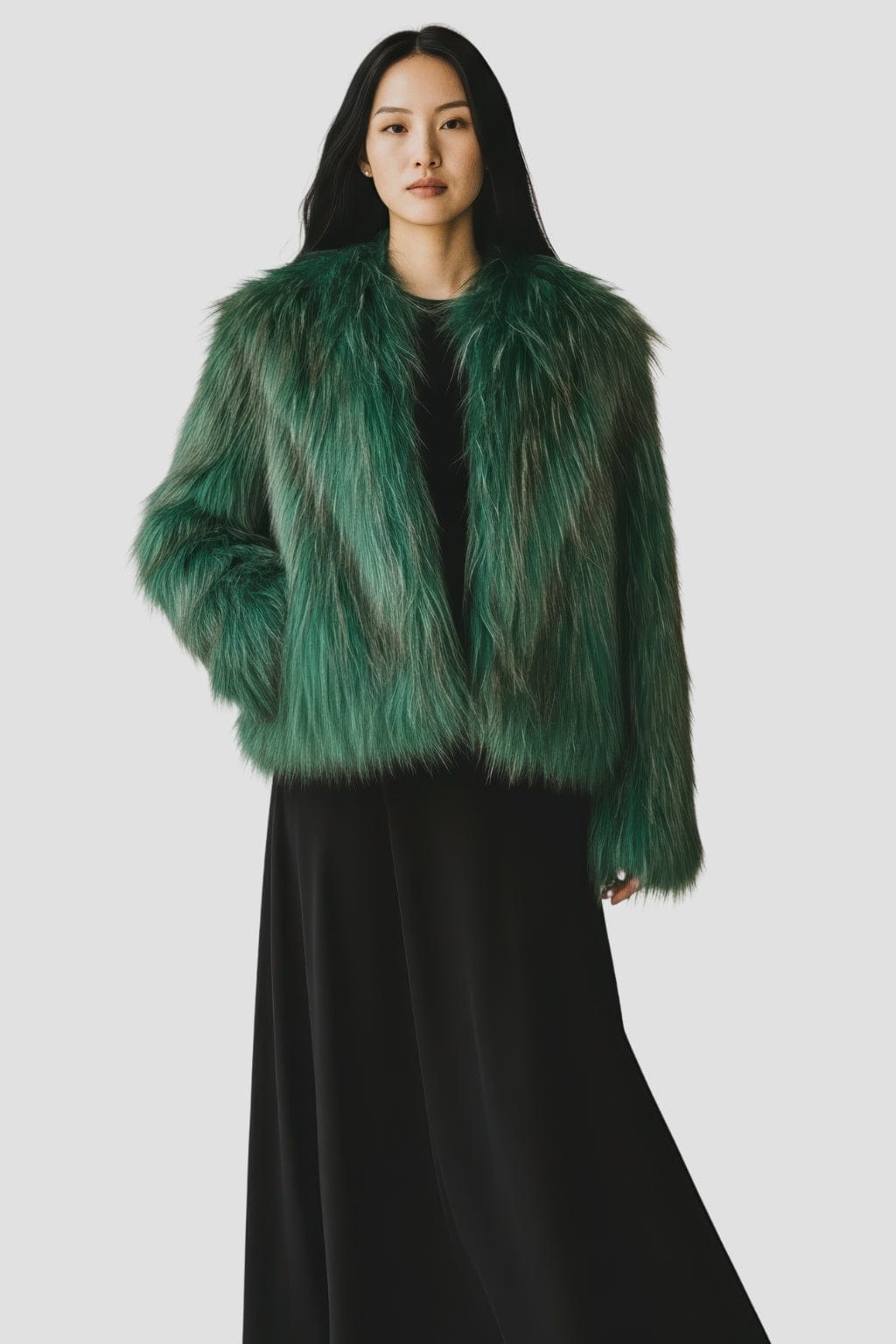 Veste fourrure femme verte Héritage fourrure