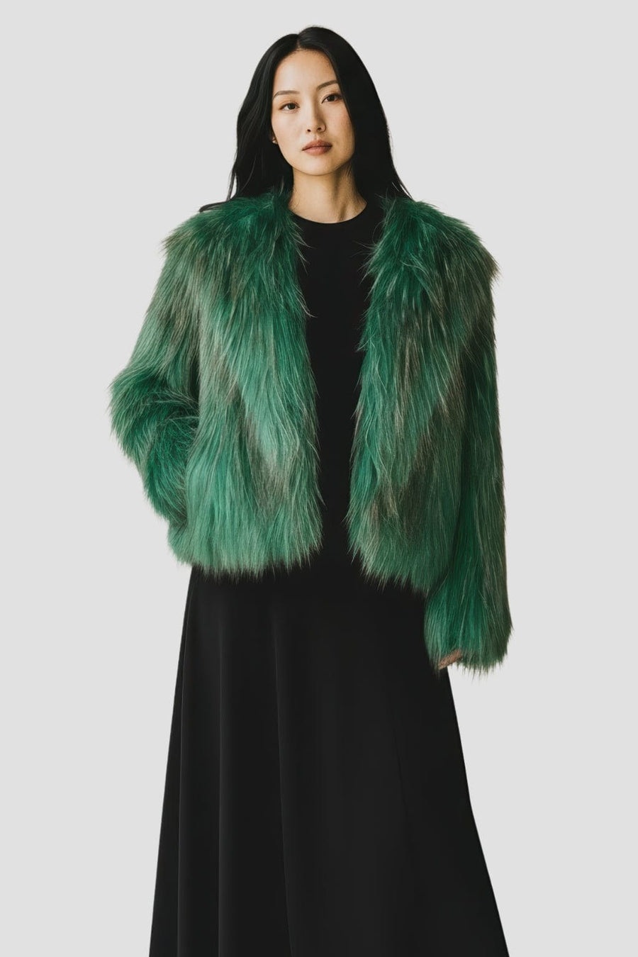 Veste fourrure femme verte Héritage fourrure