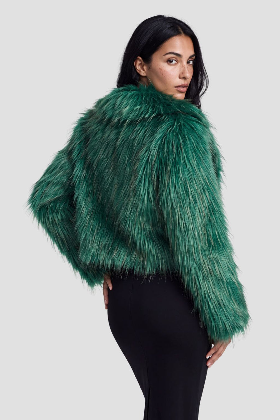 Veste fourrure femme verte Héritage fourrure