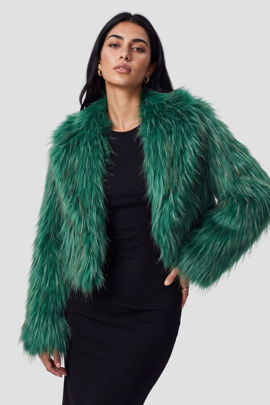 Veste fourrure femme verte Héritage fourrure