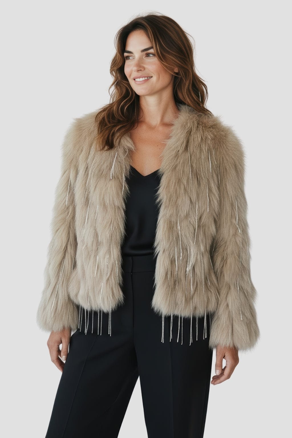 Veste fourrure femme vison beige Héritage fourrure