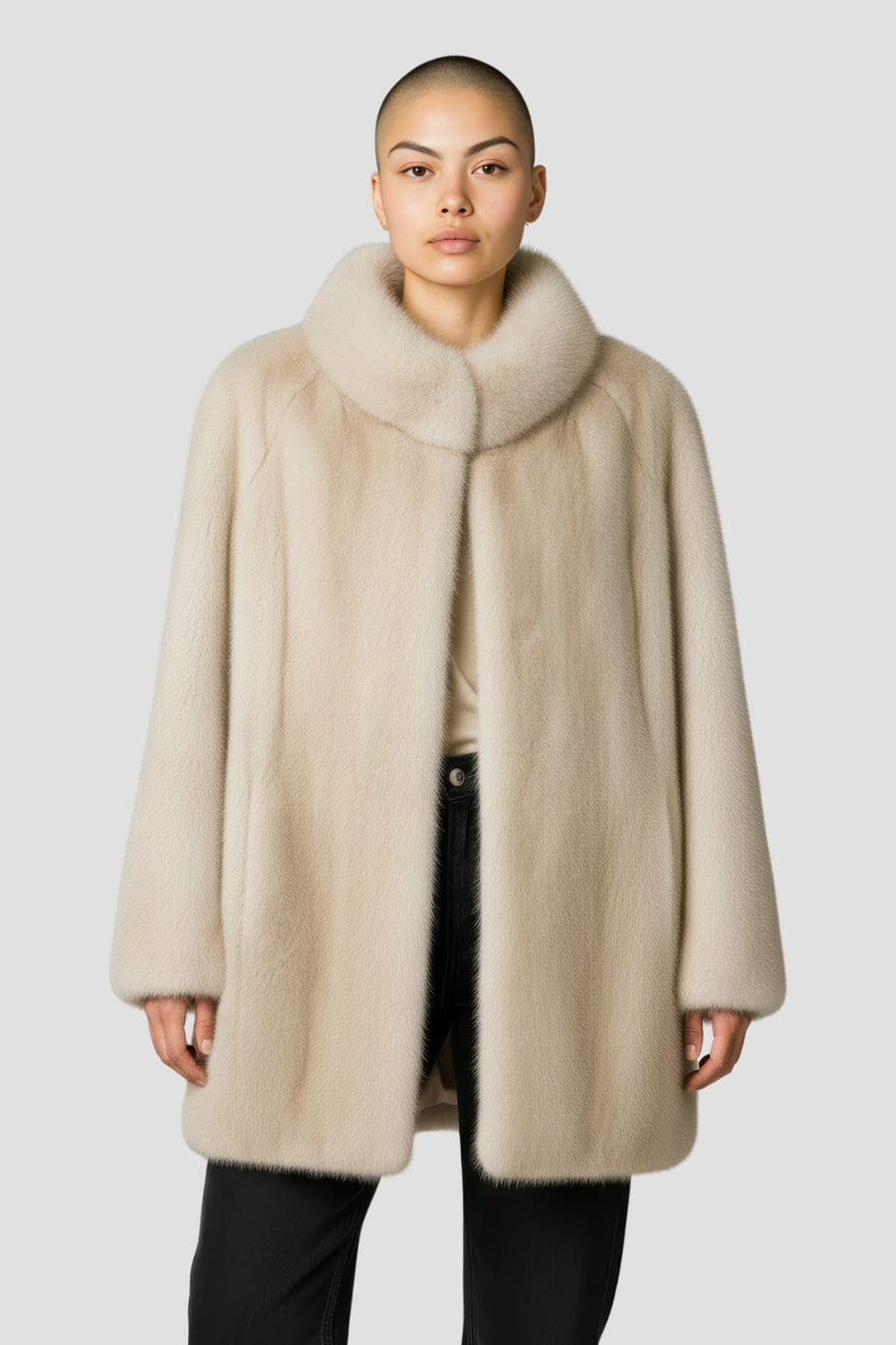 Veste fourrure femme vison beige Héritage fourrure