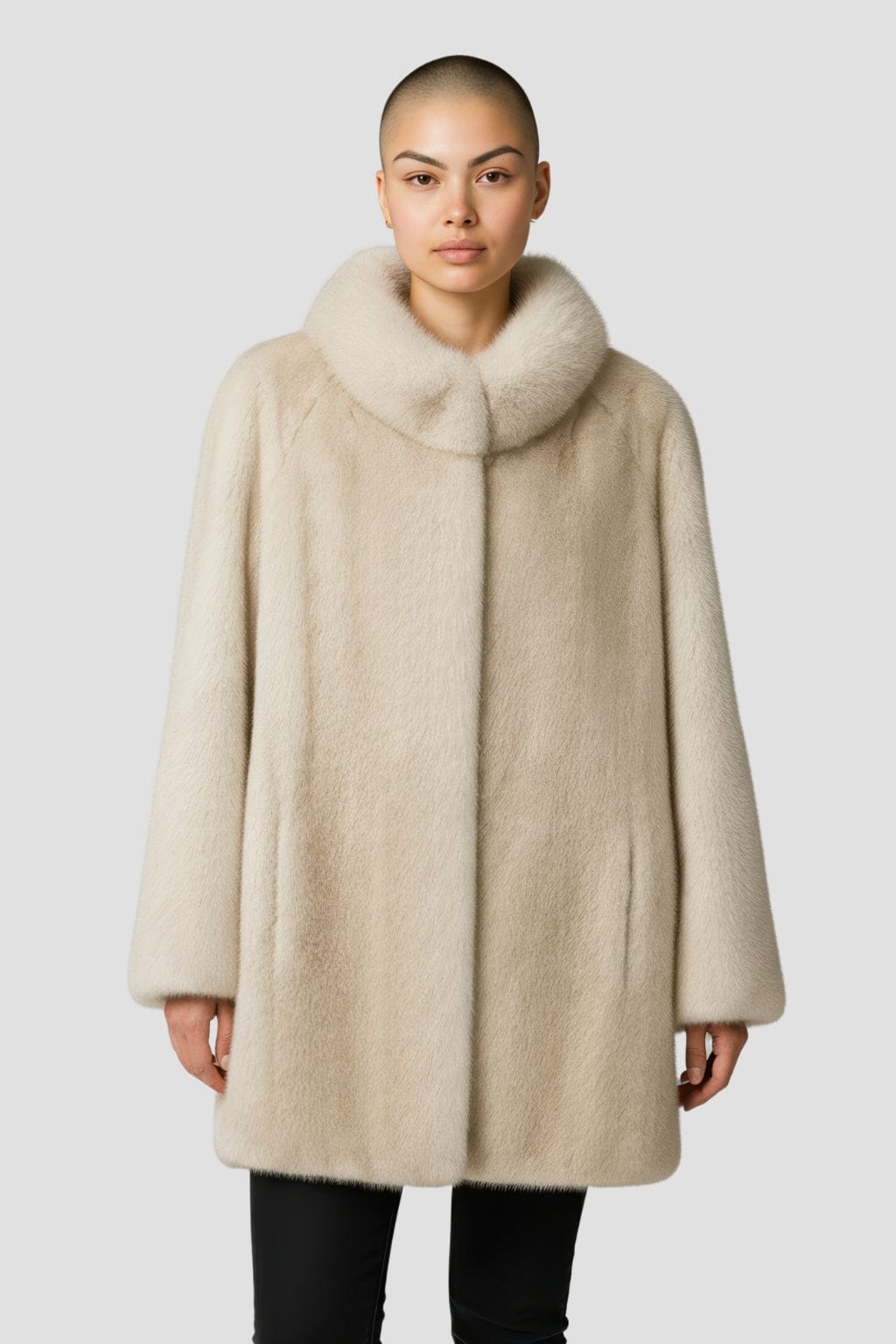 Veste fourrure femme vison beige Héritage fourrure