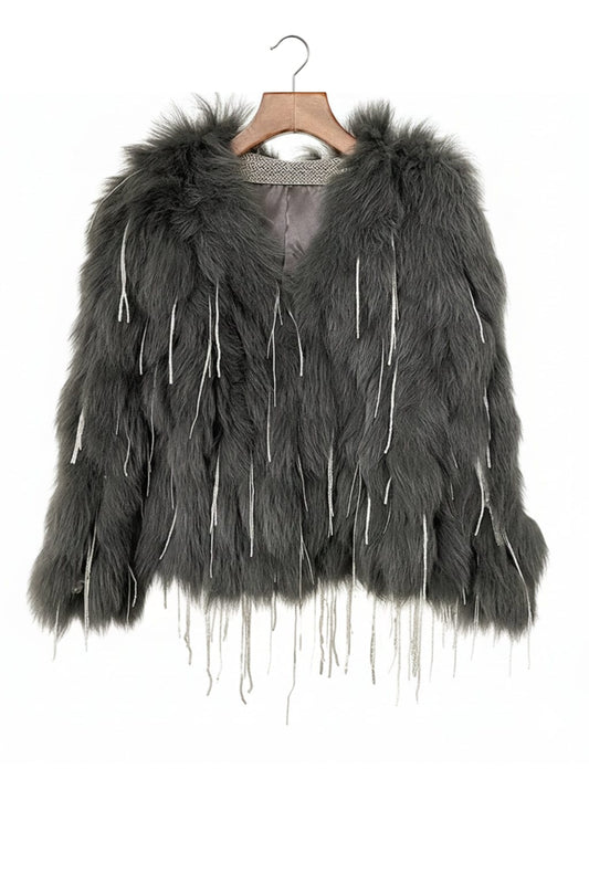 Veste fourrure femme vison gris Héritage fourrure