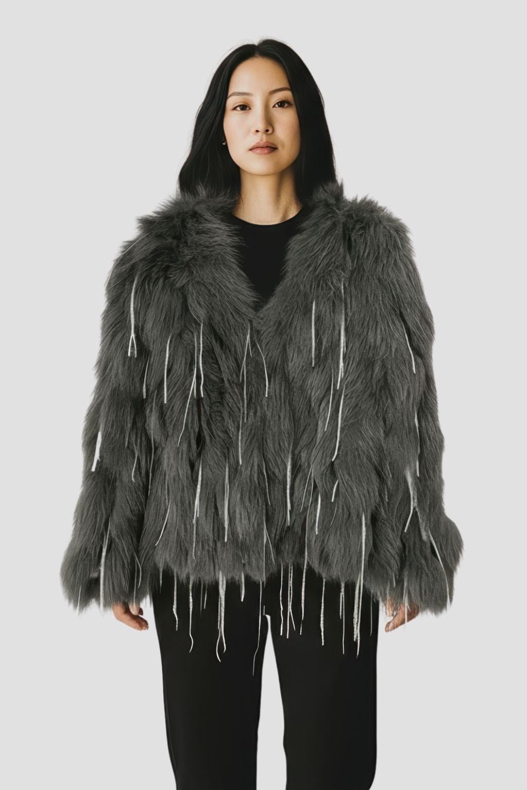 Veste fourrure femme vison gris Héritage fourrure