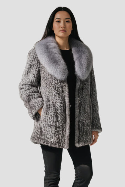 Veste fourrure femme vison gris Héritage fourrure