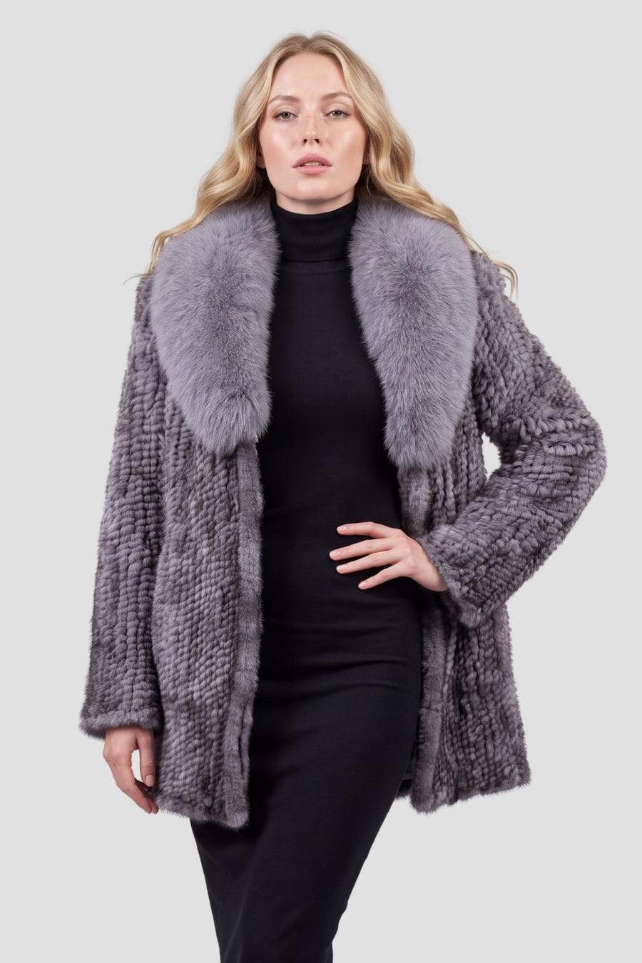 Veste fourrure femme vison gris Héritage fourrure