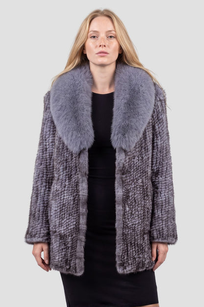 Veste fourrure femme vison gris Héritage fourrure