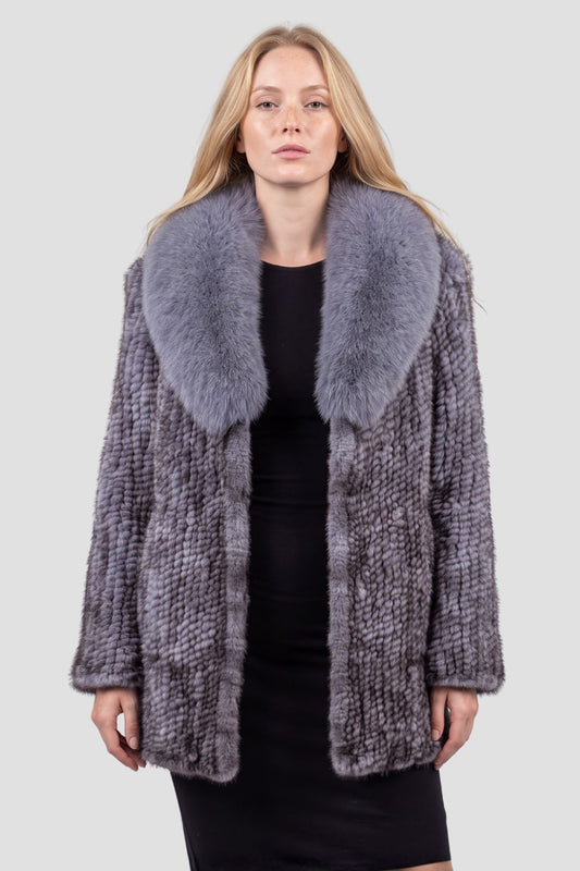 Veste fourrure femme vison gris Héritage fourrure