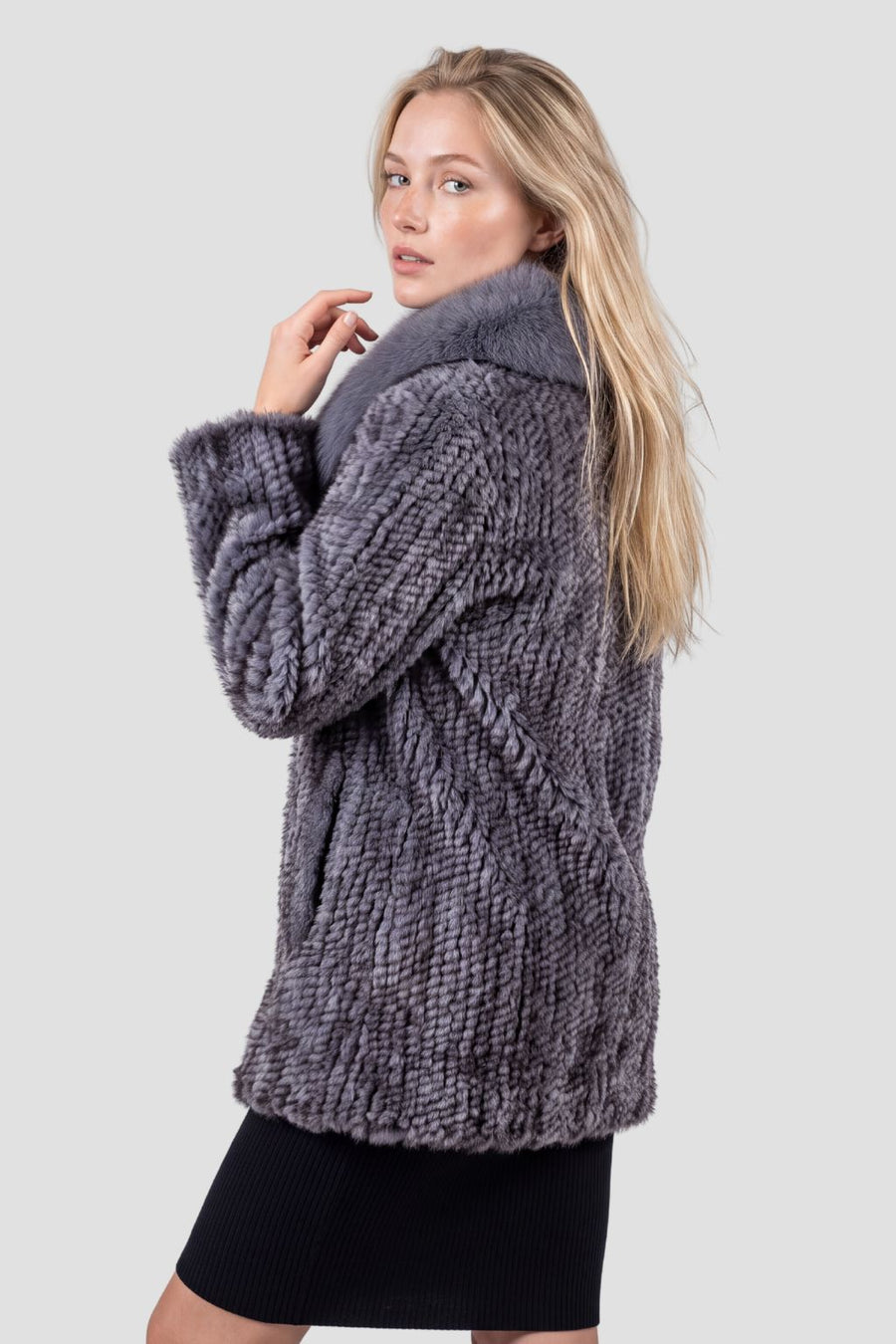 Veste fourrure femme vison gris Héritage fourrure