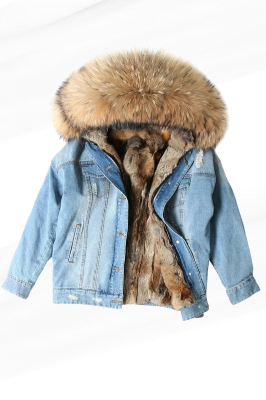 Veste fourrure jean femme Héritage fourrure