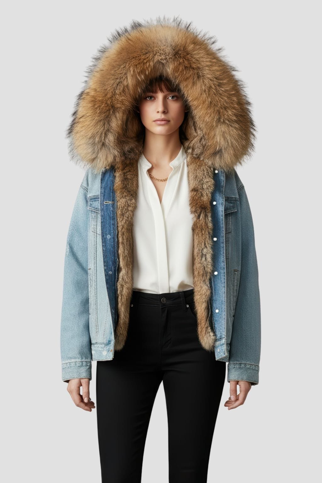 Veste fourrure jean femme Héritage fourrure