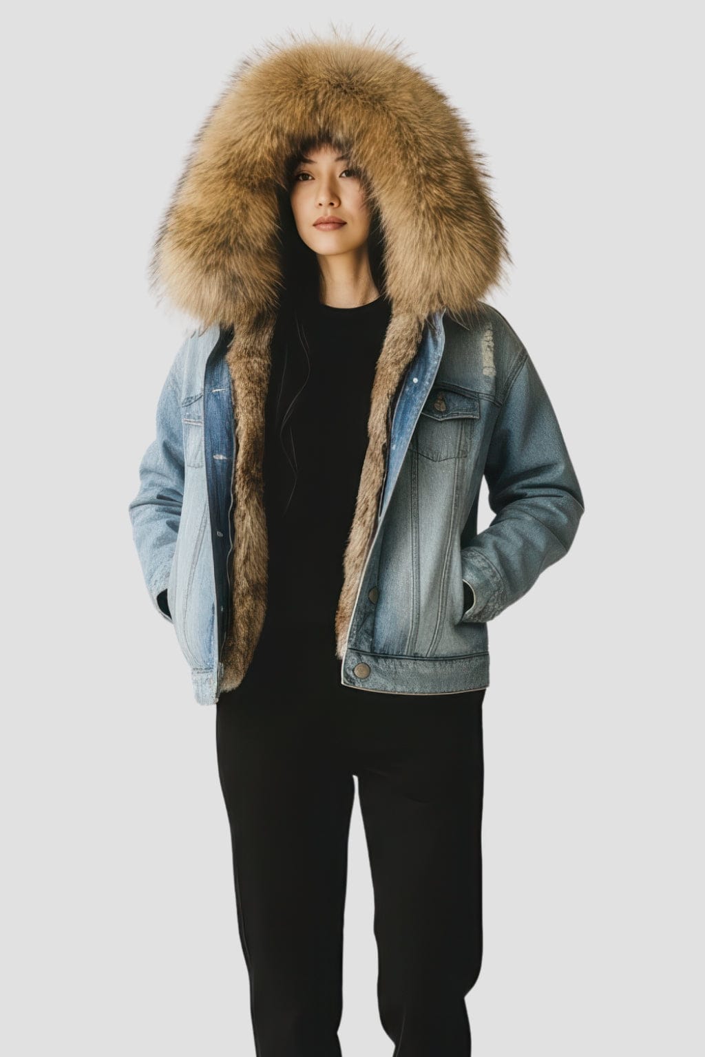 Veste fourrure jean femme Héritage fourrure