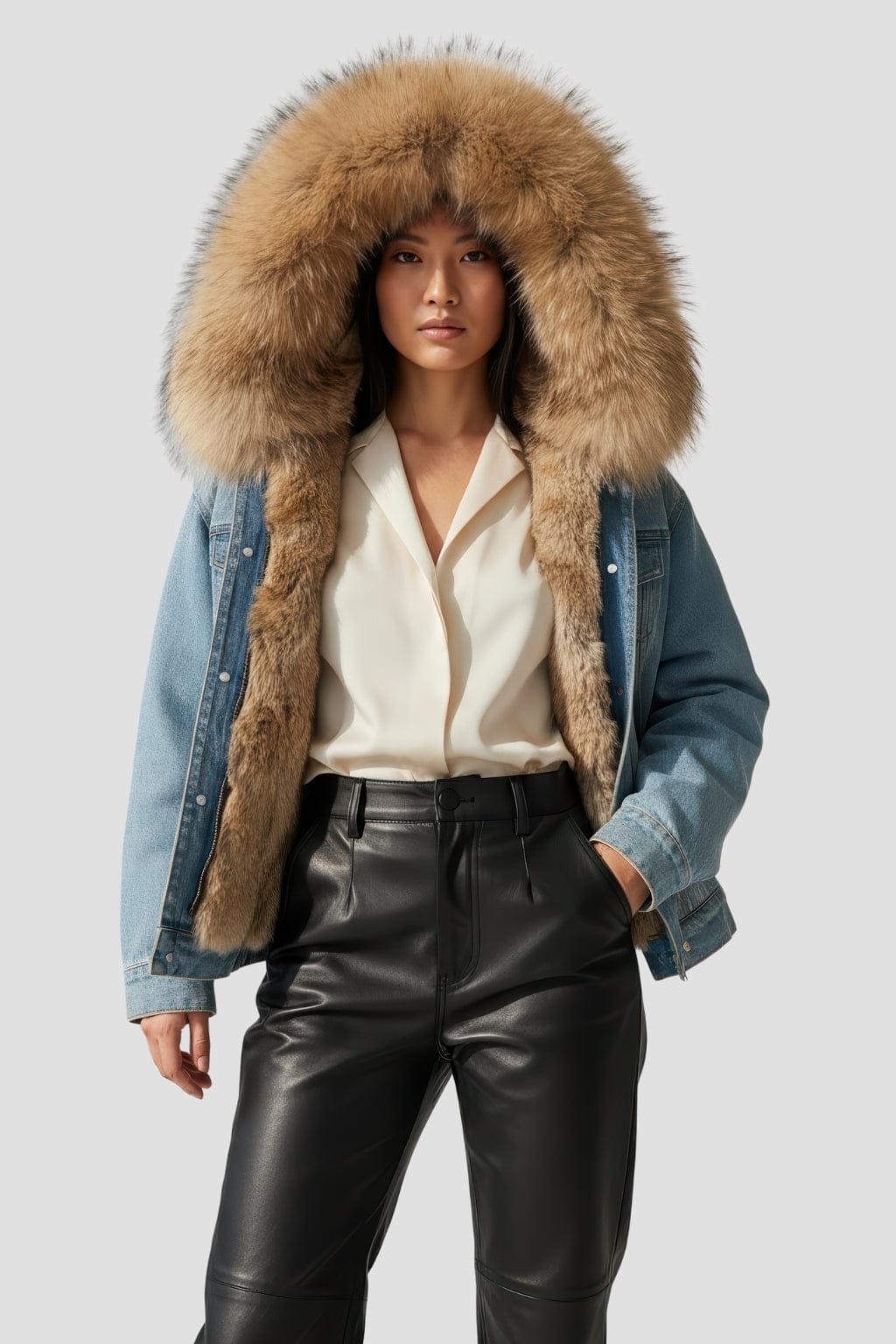 Veste fourrure jean femme Héritage fourrure