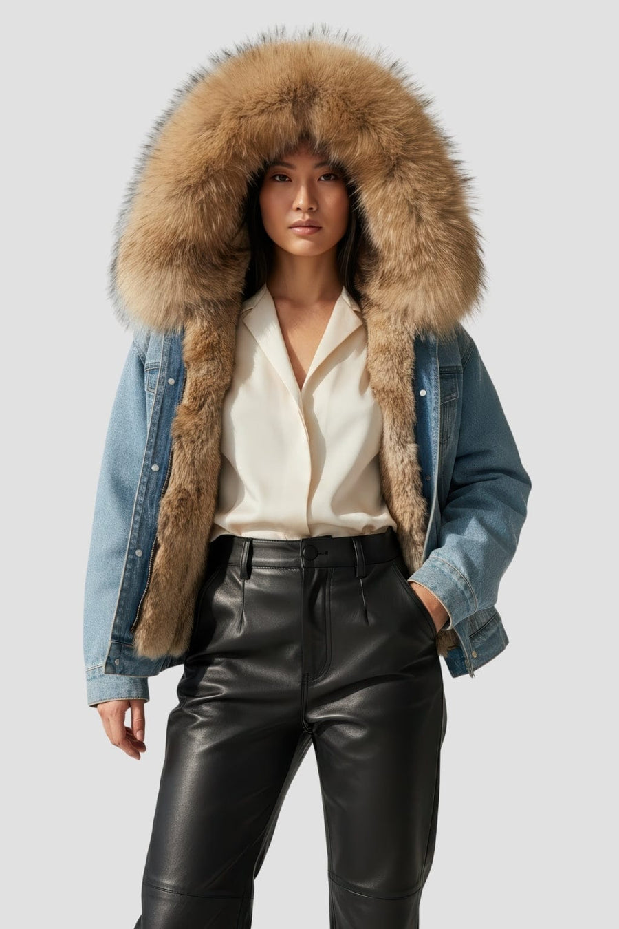 Veste fourrure jean femme Héritage fourrure