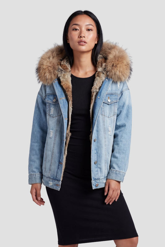 Veste fourrure jean femme Héritage fourrure