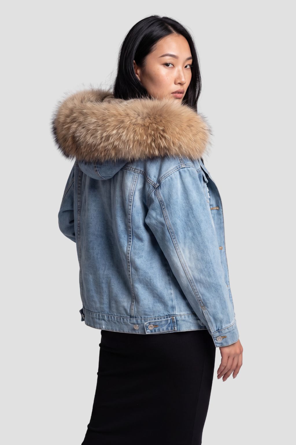 Veste fourrure jean femme Héritage fourrure