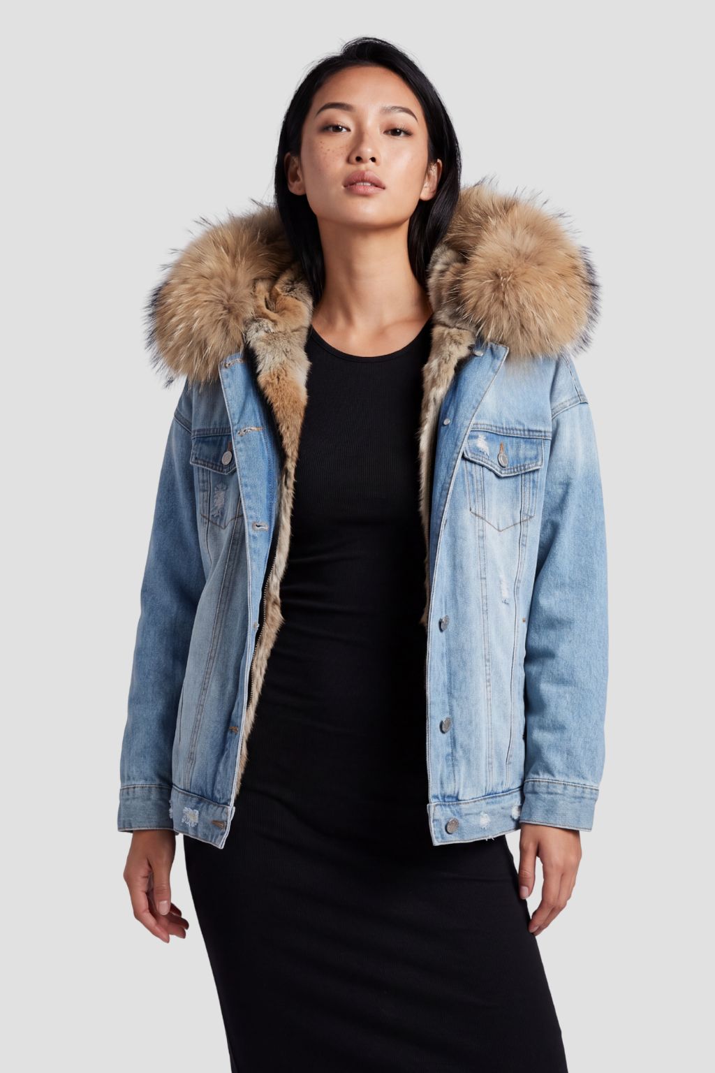 Veste fourrure jean femme Héritage fourrure