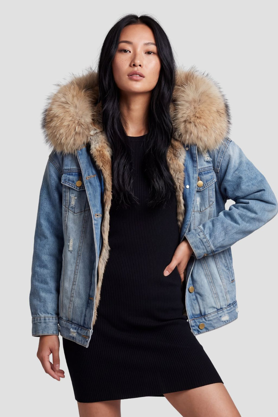 Veste fourrure jean femme Héritage fourrure