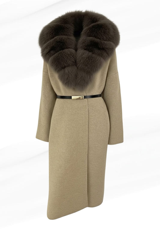 Veste longue en fourrure claire Héritage fourrure