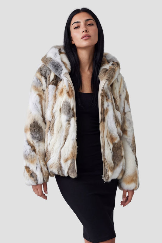 Veste longue en fourrure claire Héritage fourrure