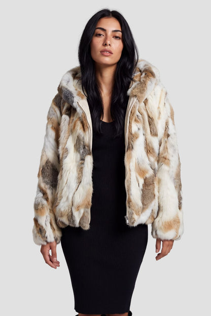 Veste longue en fourrure claire Héritage fourrure