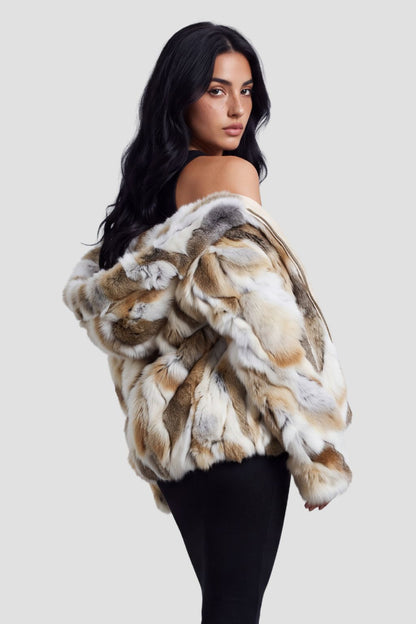 Veste longue en fourrure claire Héritage fourrure