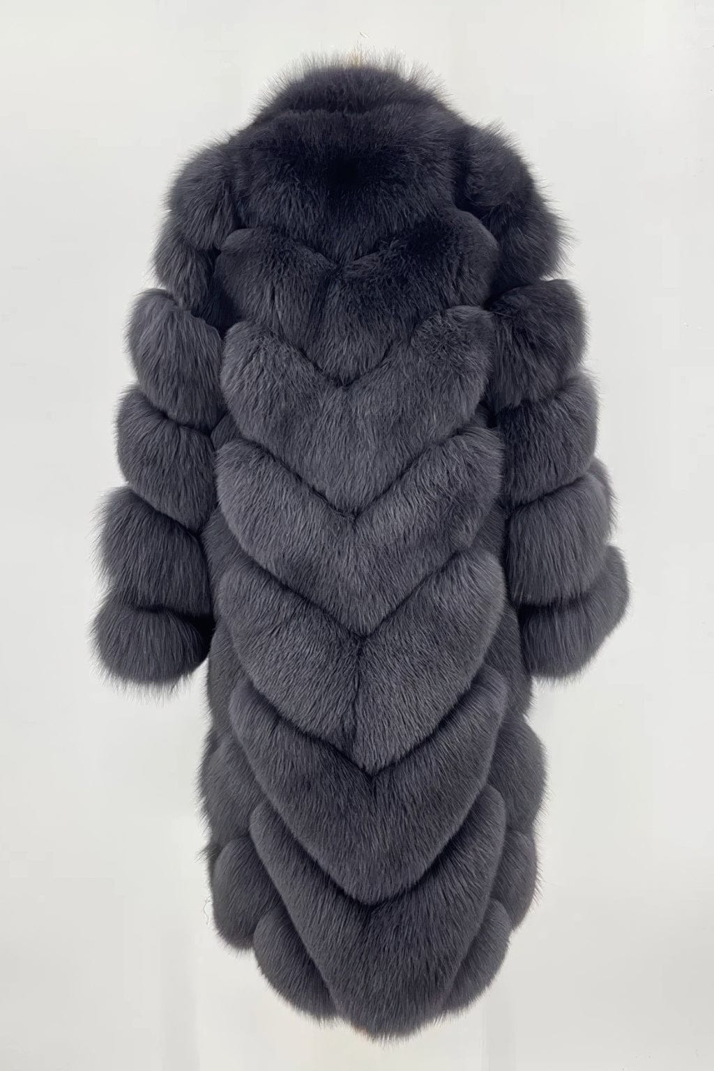 Veste longue en fourrure grise Héritage fourrure