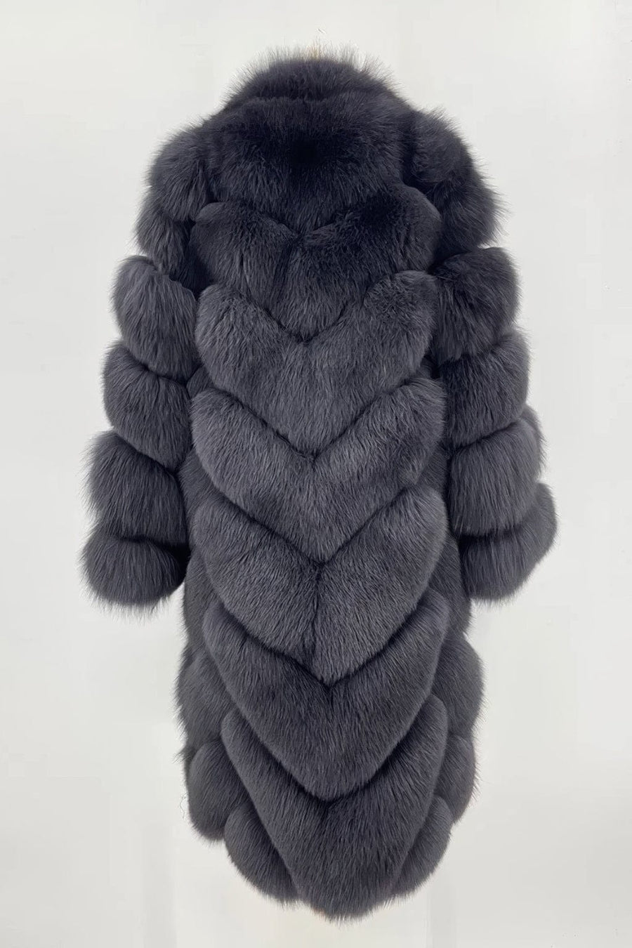Veste longue en fourrure grise Héritage fourrure